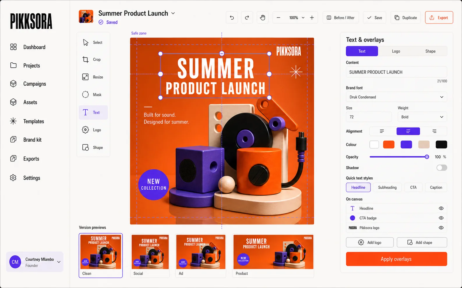 Image editor with brand controls