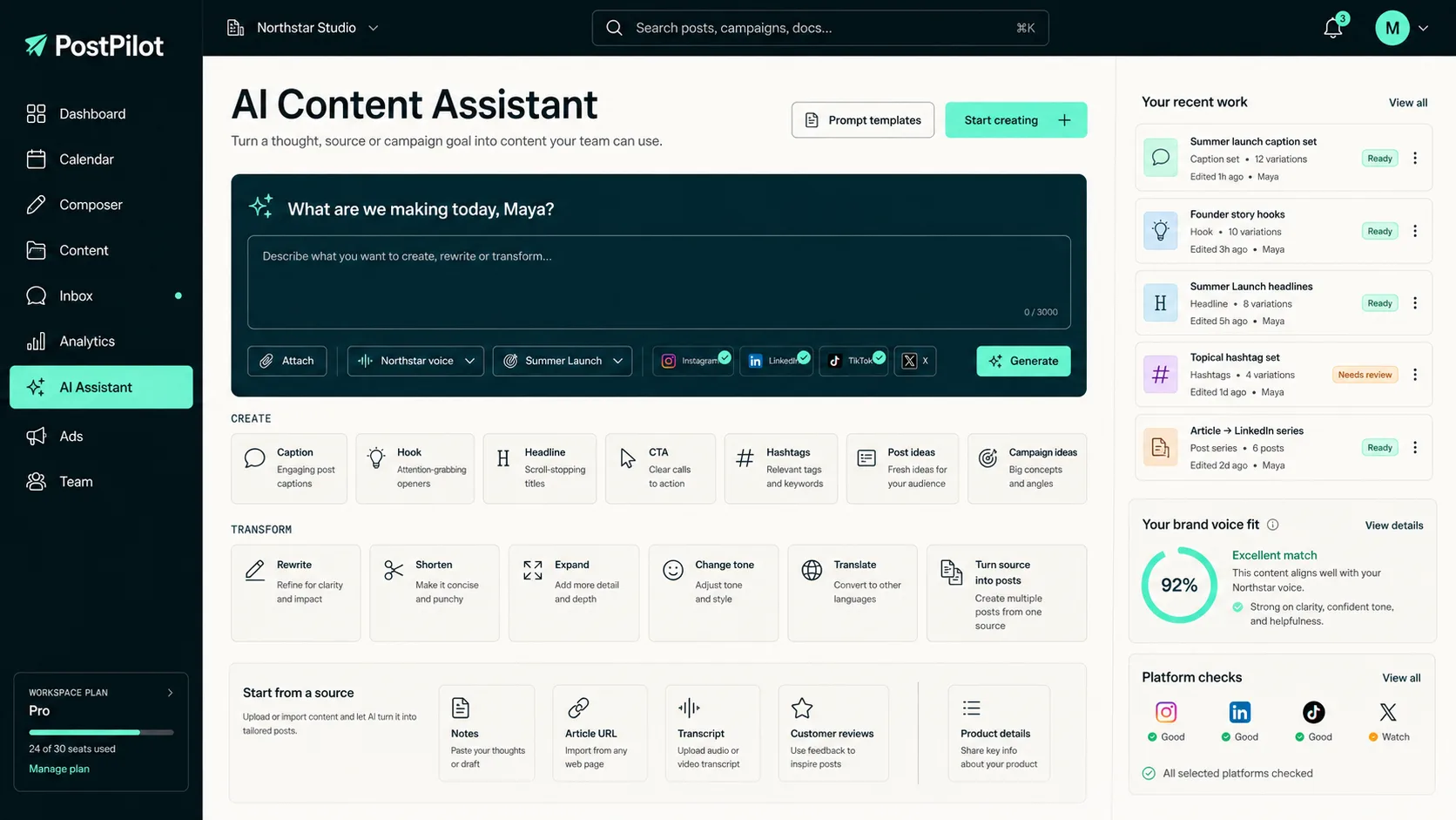 AI content assistant