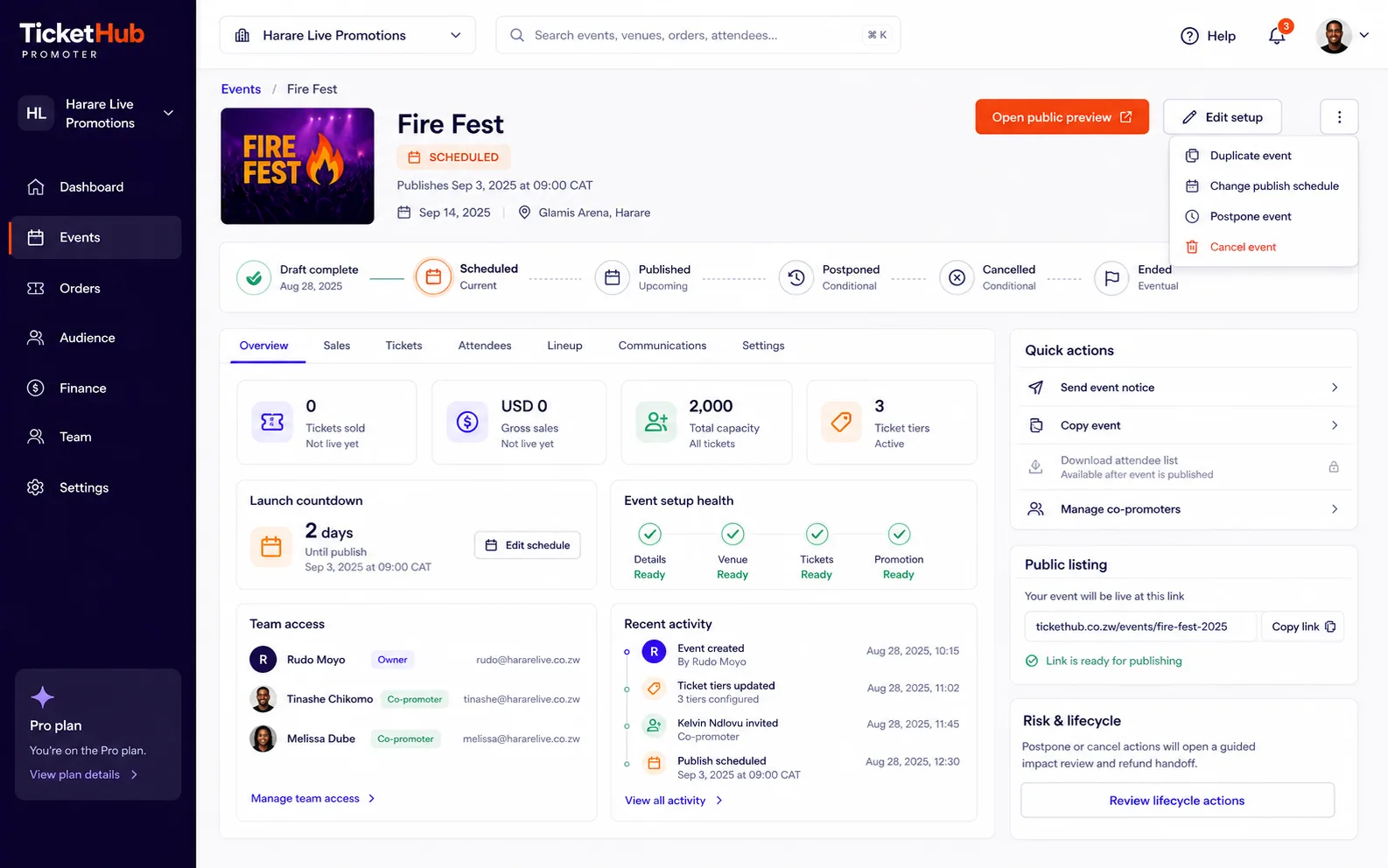 Promoter sales dashboard